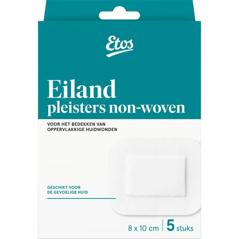 Etos Eiland Pleisters 8x10 CM non woven 5 stuks 5 EA Etos