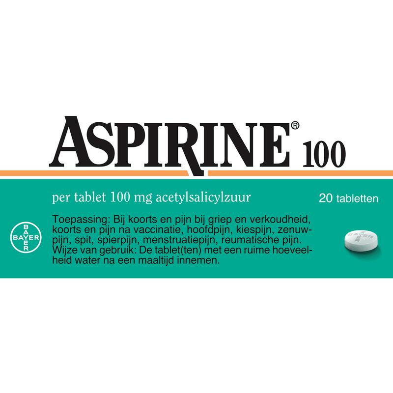 Aspirine 100 MG Helpt Bij Pijn Tabletten 20 stuks 20 EA Etos