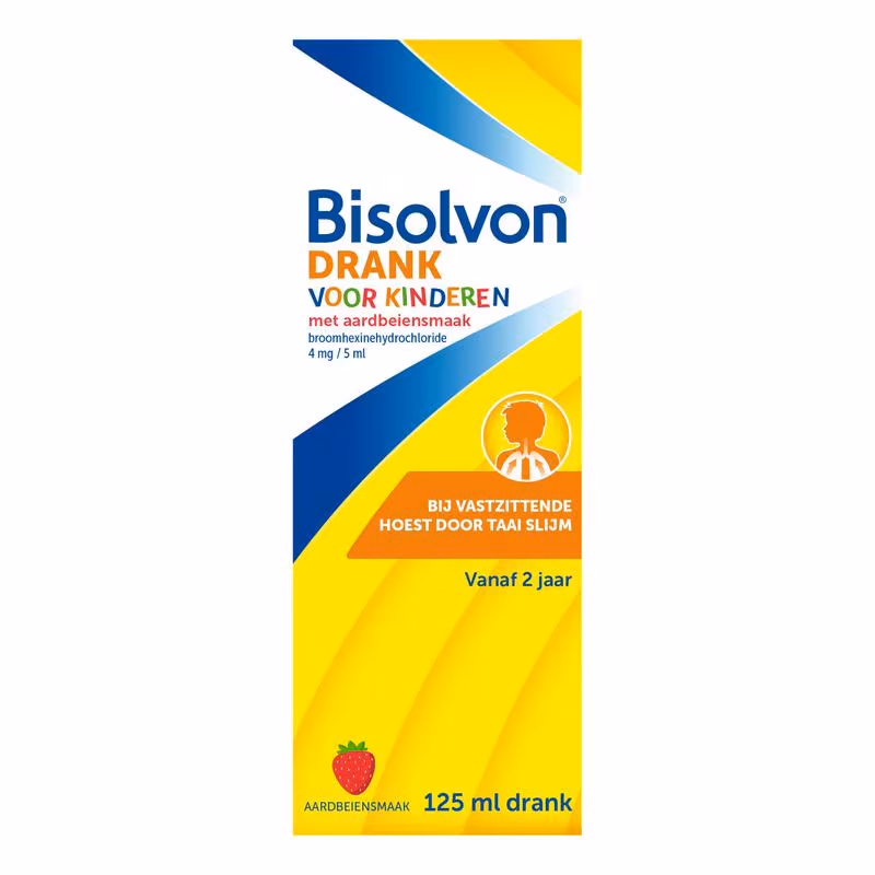 Bisolvon Hoestdrank Voor Kinderen Aardbeiensmaak 4 MG5 ML 125 ML 125 ML Etos