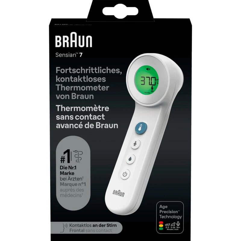 Braun Contactloos + Voorhoofdthermometer Age Precision BNT400 1 EA Etos