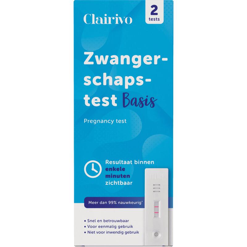 Clairivo Zwangerschapstest Cassette 2 stuks 2 EA Etos
