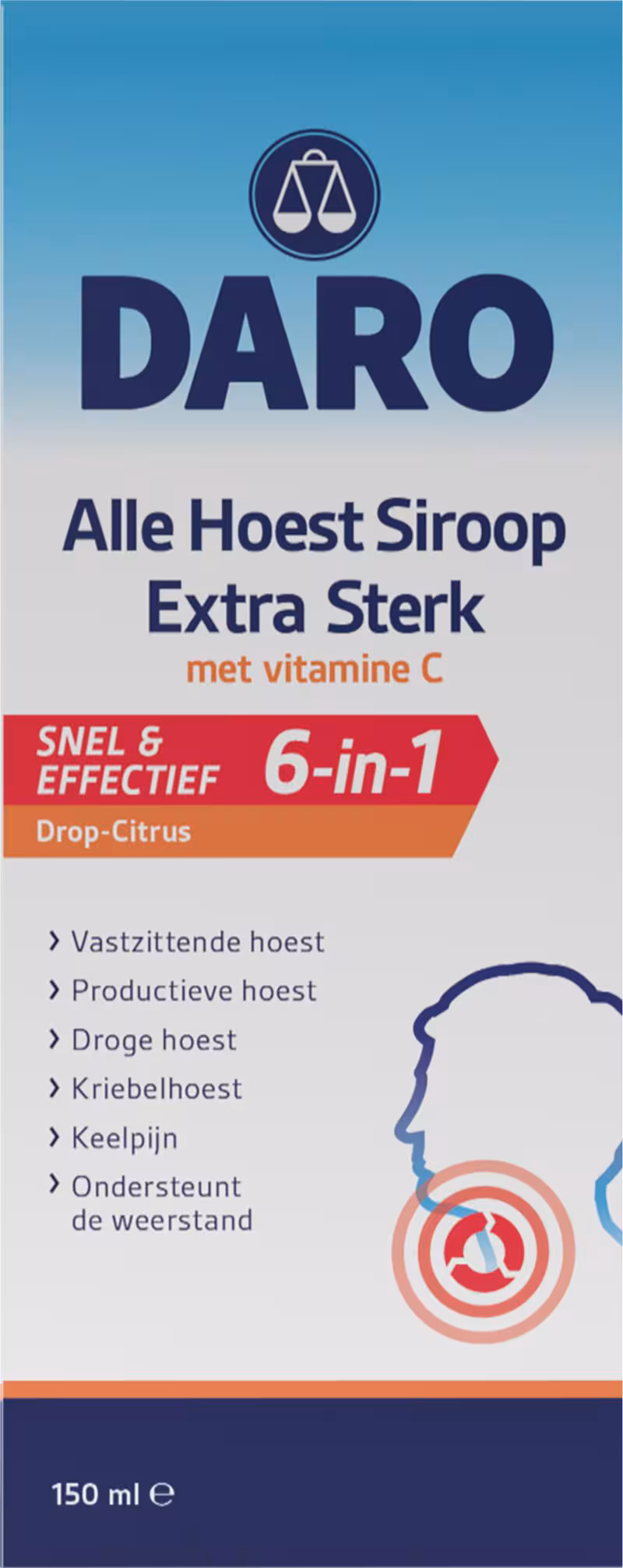 Daro Alle Hoest Siroop Extra Sterk Met Vitamine C 150 ML 15 ML Etos