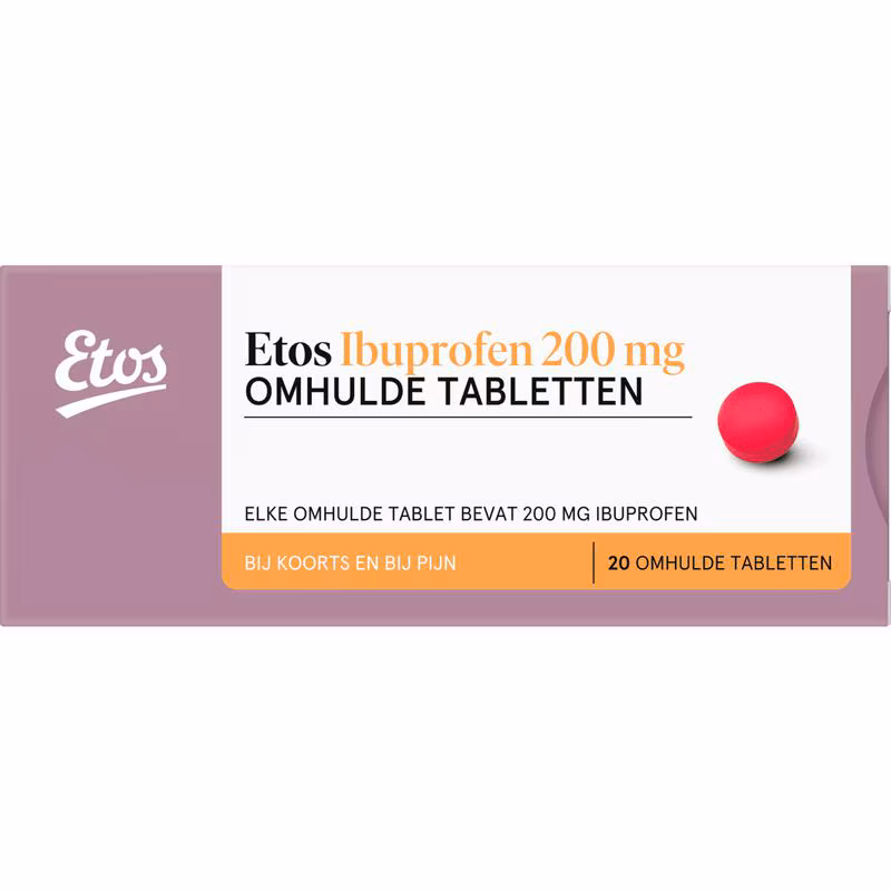 Etos Ibuprofen 200 MG Omhulde Tabletten 20 stuks 20 EA Etos