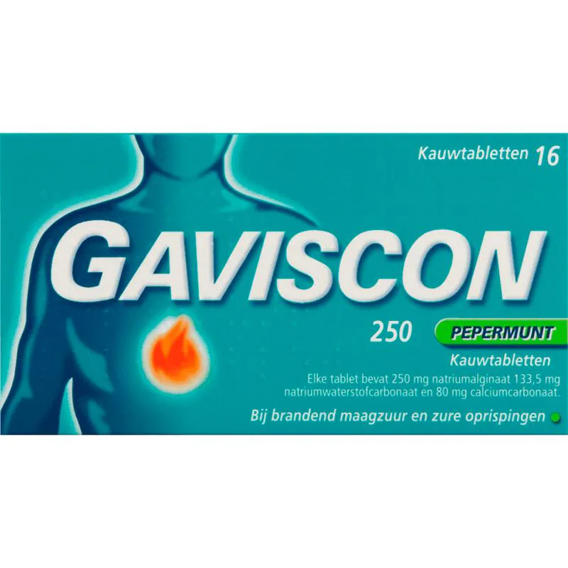Gaviscon Kauwtabletten Pepermunt Maagzuurremmers 16 stuks 16 EA Etos