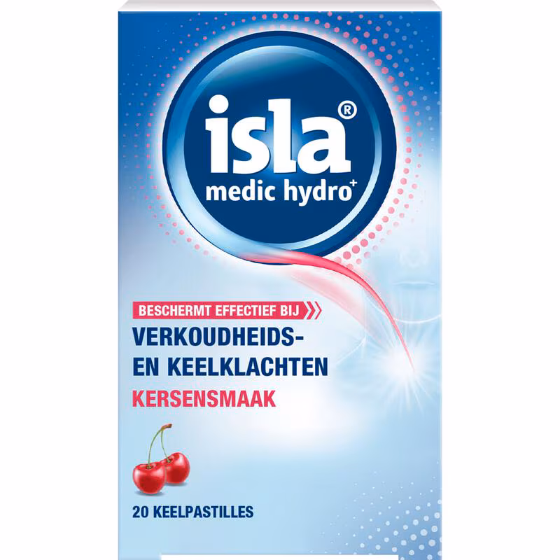 isla medic hydro Kersensmaak Keelpastilles 20 stuks 20 EA Etos