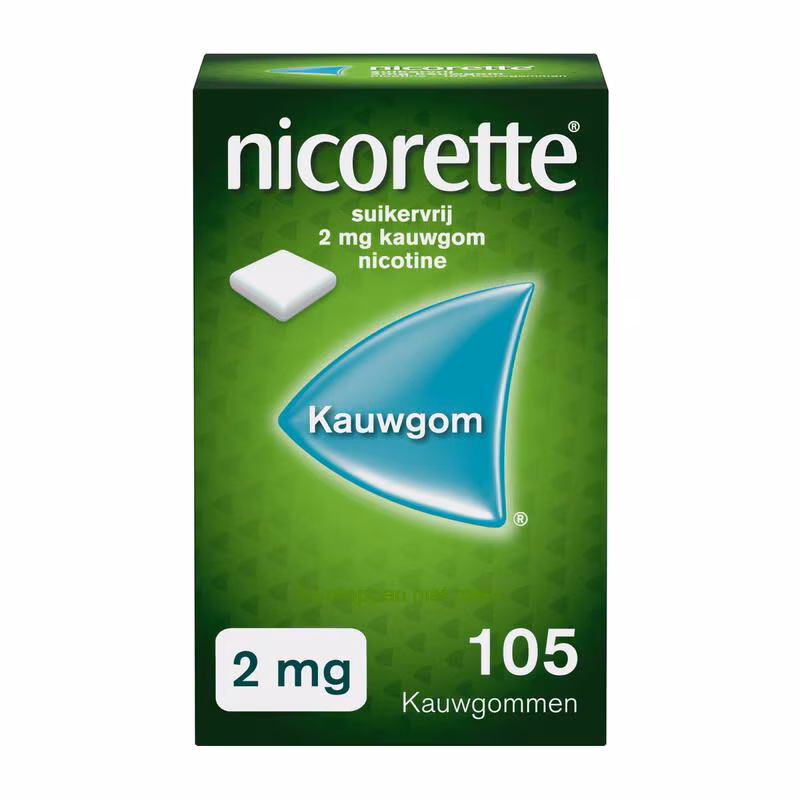 Nicorette Suikervrij Kauwgom 2 MG 105 stuks 105 EA Etos