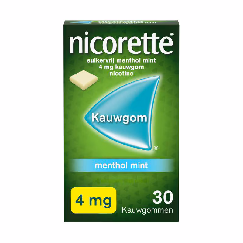 Nicorette Suikervrij Kauwgom Mint 4 MG 30 stuks 30 EA Etos