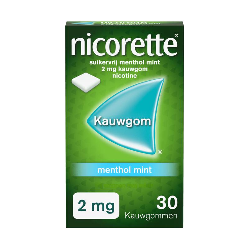 Nicorette Suikervrij Menthol Mint Kauwgom 2 MG 30 stuks 30 EA Etos