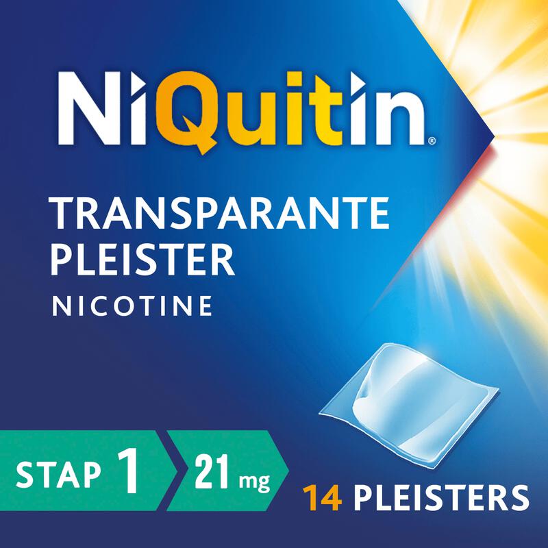 NiQuitin Clear 21 MG Transparante Nicotinepleisters Stap 1 14 stuks 14 EA Etos