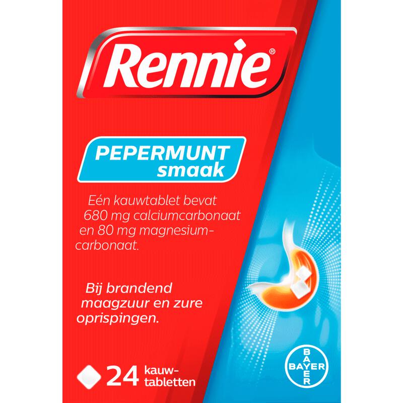 Rennie Pepermunt Kauwtabletten Bij Brandend Maagzuur 24 stuks 24 EA Etos