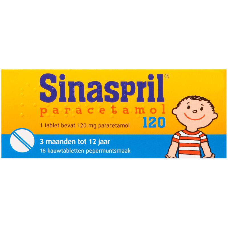 Sinaspril Paracetamol 120 MG Kauwtabletten 16 stuks 16 EA Etos